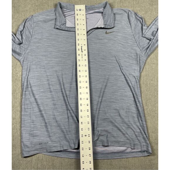 Nike Collared Shirt Men XL Gray Long Sleeve Dri Fit Quarter Zip Pullover Athleti - Picture 6 of 8
